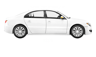 White 5-seater saloon car with rental price £270-340.