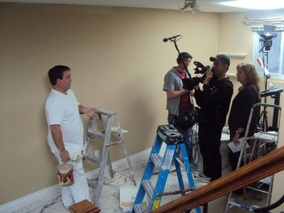 Gareth being recorded by a TV show