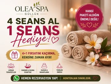 Olea Spa'dan 4 seans alana 1 seans hediye kampanyası.