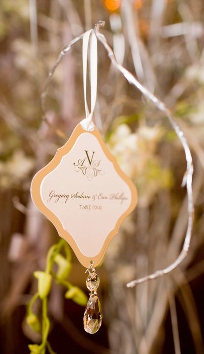 Hanging Crystal Escort Cards