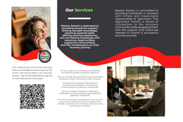 Back side of the Mission Restart brochure