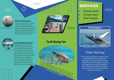 Interior of the Piddle Paddle Tours brochure displaying tour descriptions