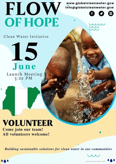 Flyer for the "Flow of Hope" Clean Water Initiative