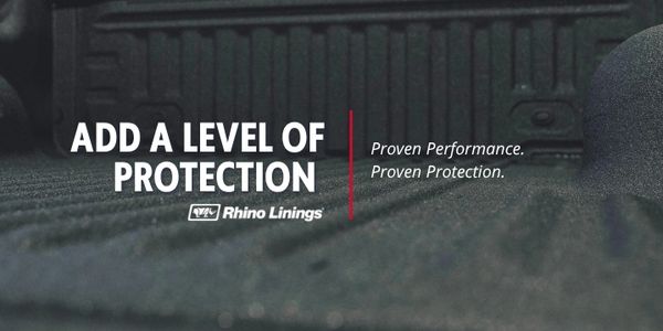 Advertisement for Rhino Linings protective coating.