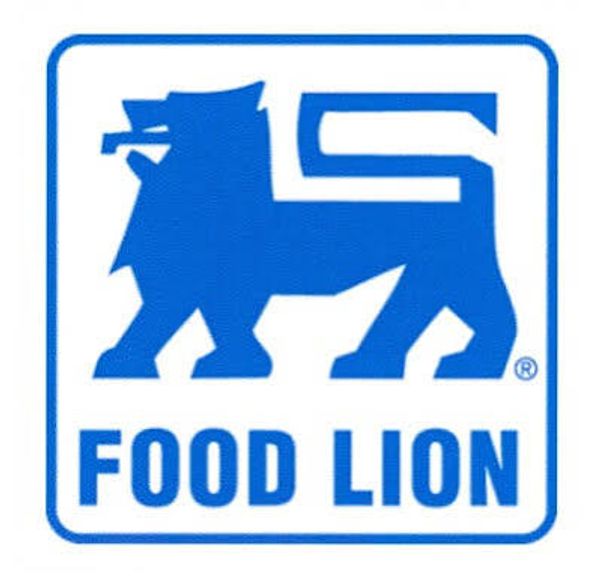 Blue Food Lion logo featuring a stylized lion inside a square.