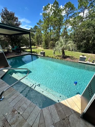 Healthy, balanced swimming pool after green-to-clean treatment, Citrus Springs