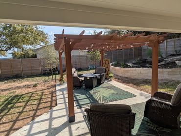 Poured Slab and Built Pergola