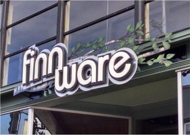 Finnware Home Goods, Sign Design, Fabrication and Installation, Astoria, OR
