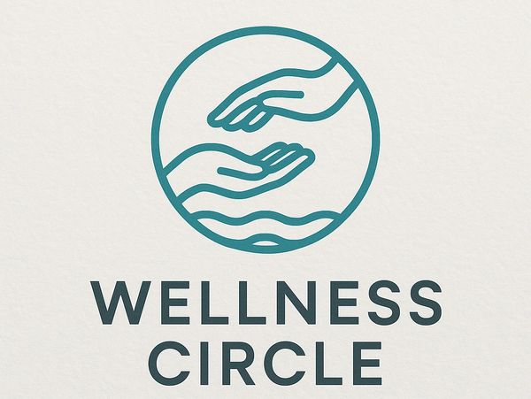 Logo of Wellness Circle with two hands in a circle.