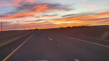 Sunset on the open road