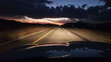 Sunset open road in Karoo South Africa