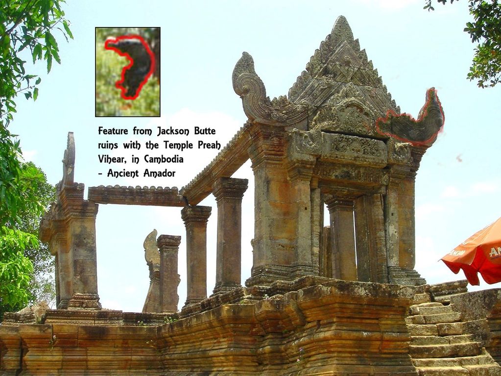Decorative aspect from Jackson California compared with Preah Vihear Temple in Cambodia