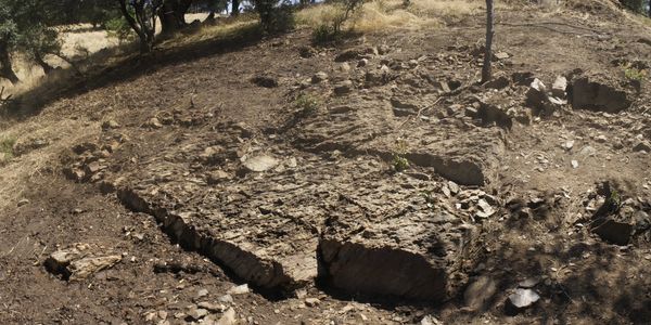ancient complex structure stone ruins at Red Mule Ranch Amador Fiddletown