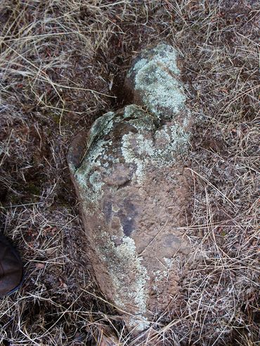 Large Stele-sized flat stone featuring dedcorative top portion
