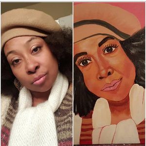 Side-by-Side self portrait painting