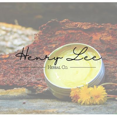 Henry Lee Herbal Co. logo on dandelion moisturizing salve image