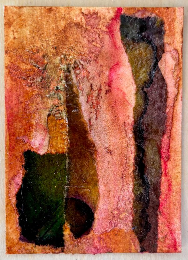 ACEO Art Card Orange Blue #4