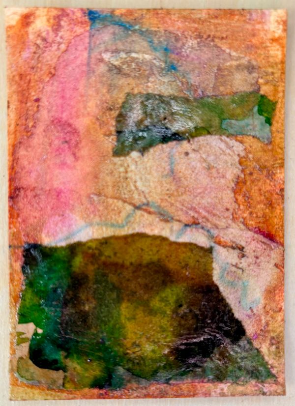 ACEO Art Card Orange Blue #1