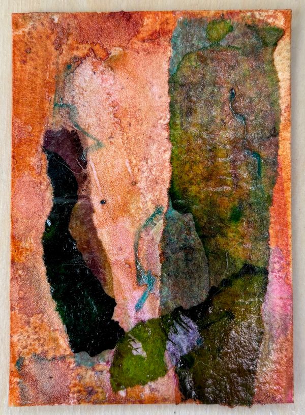 ACEO Art Card Orange Blue #2