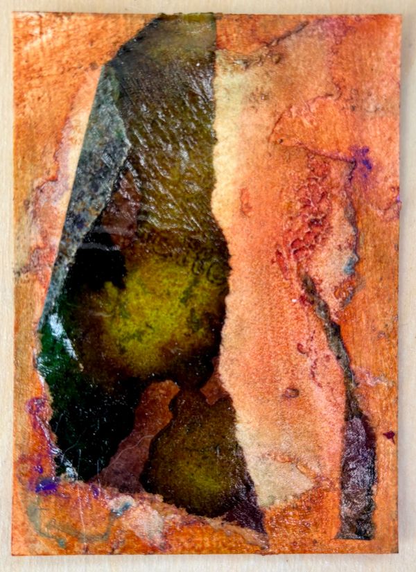ACEO Art Card Orange Blue #3