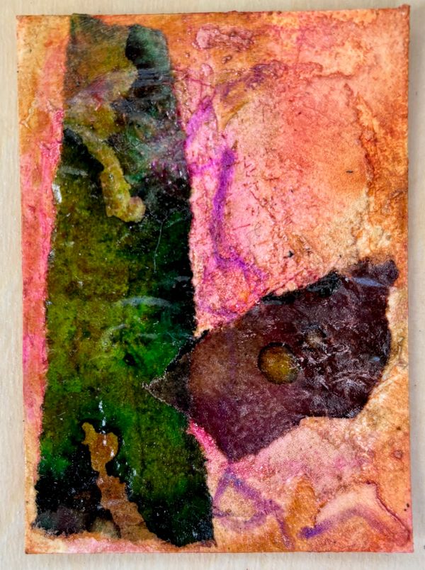 ACEO Art Card Orange Blue #5