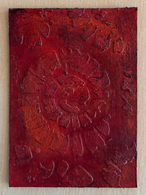 ACEO Art Card crimson ammonite #2