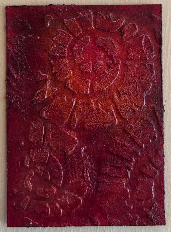 ACEO Art Card crimson ammonite #5