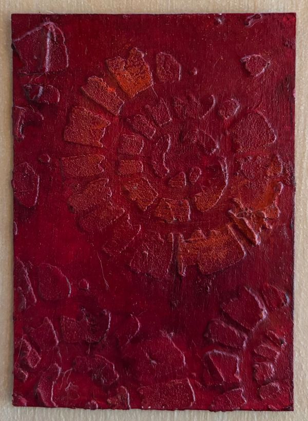 ACEO Art Card crimson ammonite #6