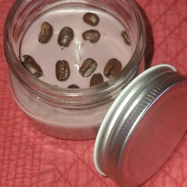 Custom Soy Candle with pure essential oils 
Candle in pic is Blond Bean Wake Up!
