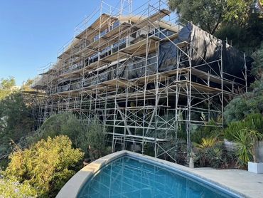 exterior sandblasting to remove stucco in hollywood hills, ca