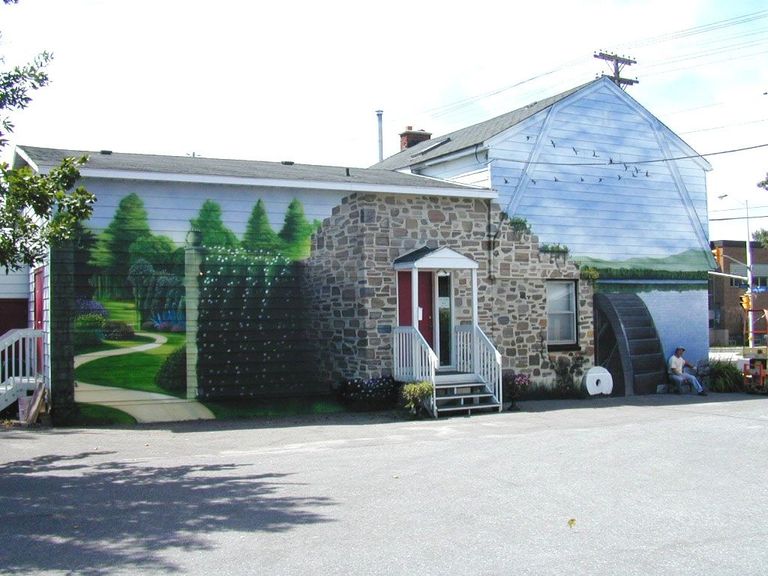 Hand painted Mural. Painted directly on vinyl siding.