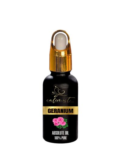 SMALL BOTTLE CONTAINING CALIMISTGERRANIUM ESSENTIAL OIL