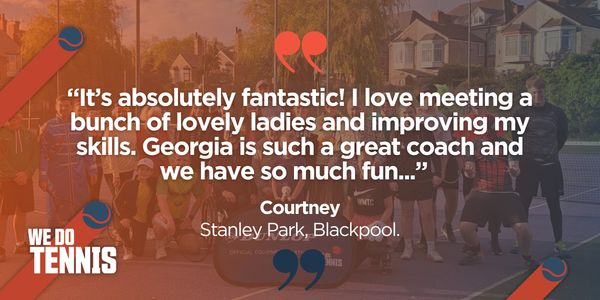 Testimonial praising Georgia as a great tennis coach at Stanley Park, Blackpool.