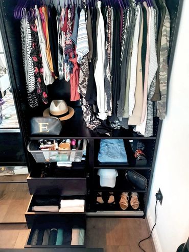 Professionally decluttered and organised wardrobe by Home Style Essex.