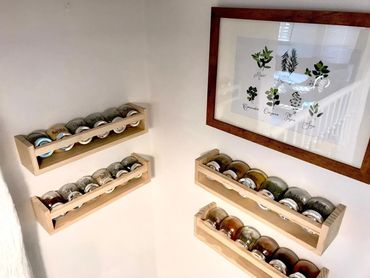 Professionally decluttered and organised spice rack by Home Style Essex.