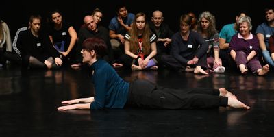 Anna Daly leading a community dance workshop