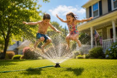 Children playing outdoors representing parenting plans, child custody, stability, and the best inter