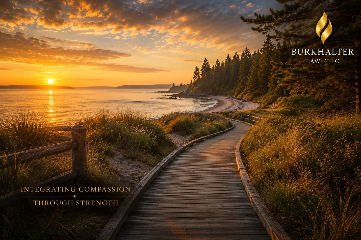 Peaceful Pacific Northwest boardwalk symbolizing guidance, stability, and a positive path forward.