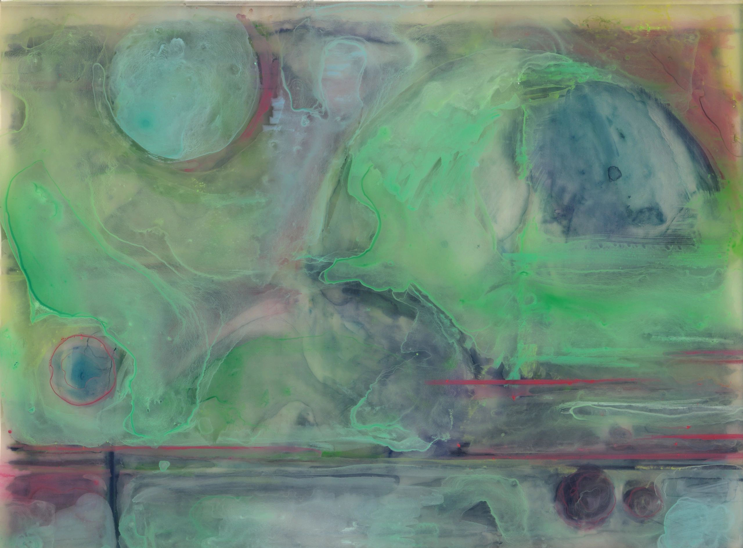 Blue Moons(SOLD) Watercolor pastel on plexiglass