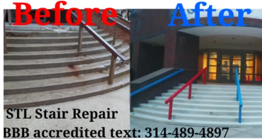 STL Stair Repair concrete restoration cement step repairs porch fix concrete repairs stucco masonry