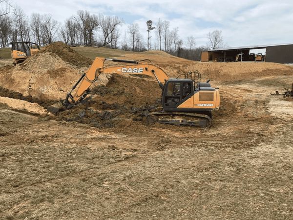Lake restoration in Owensboro, KY by KAR-GAL Construction, featuring excavation services.