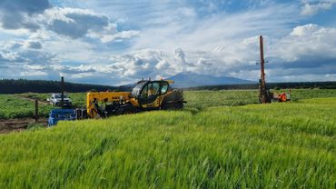 Machinery and engineer services on rural farmland in New Zealand