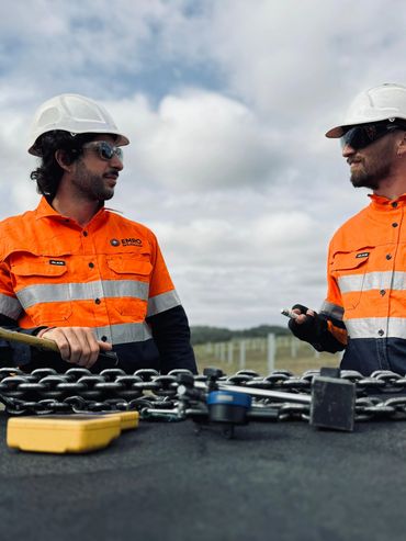 2 EMRO employees undertaking onsite review and discussion of results