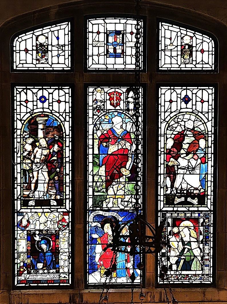 Crucifixion Tri-Panel Stained Glass