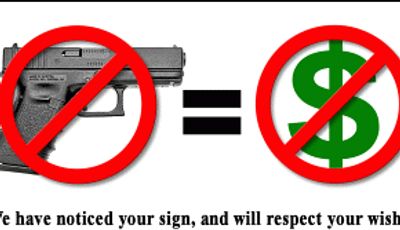 No guns signs equals no business if concealed carry holders take their business elsewhere!