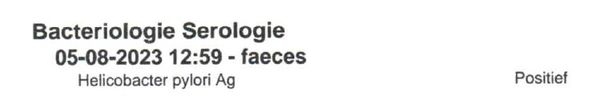 My Helicobacter pylori (H. pylori) test.