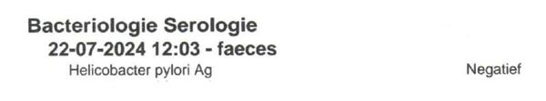 My Helicobacter pylori (H. pylori) test.