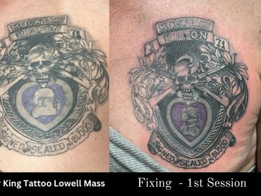 purple heart tattoo fix up