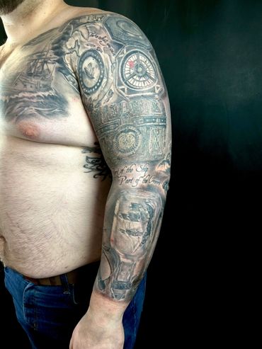 Patchwork tattoo sleeve