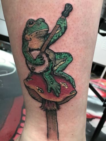 Mayhem - frog tattoo